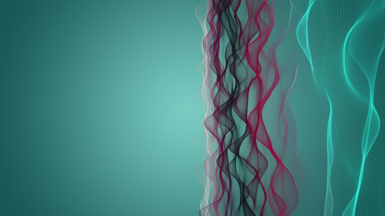 animación fantástica con objeto de onda de partículas en cámara lenta con espacio para texto, 4096x2304 bucle 4k