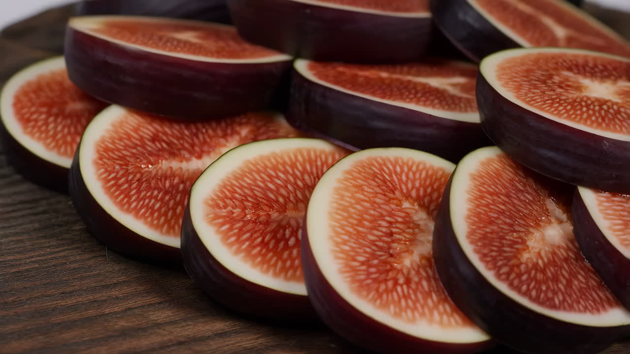 Fresh Figs on Wooden Background