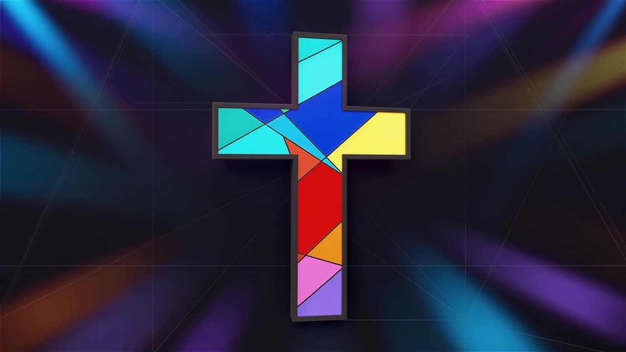 Croce Cristiana Luce Celestiale Sfondo per il Culto.