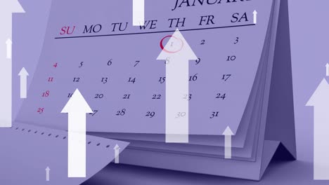 Animation-Von-Pfeilen-über-Dem-Kalender