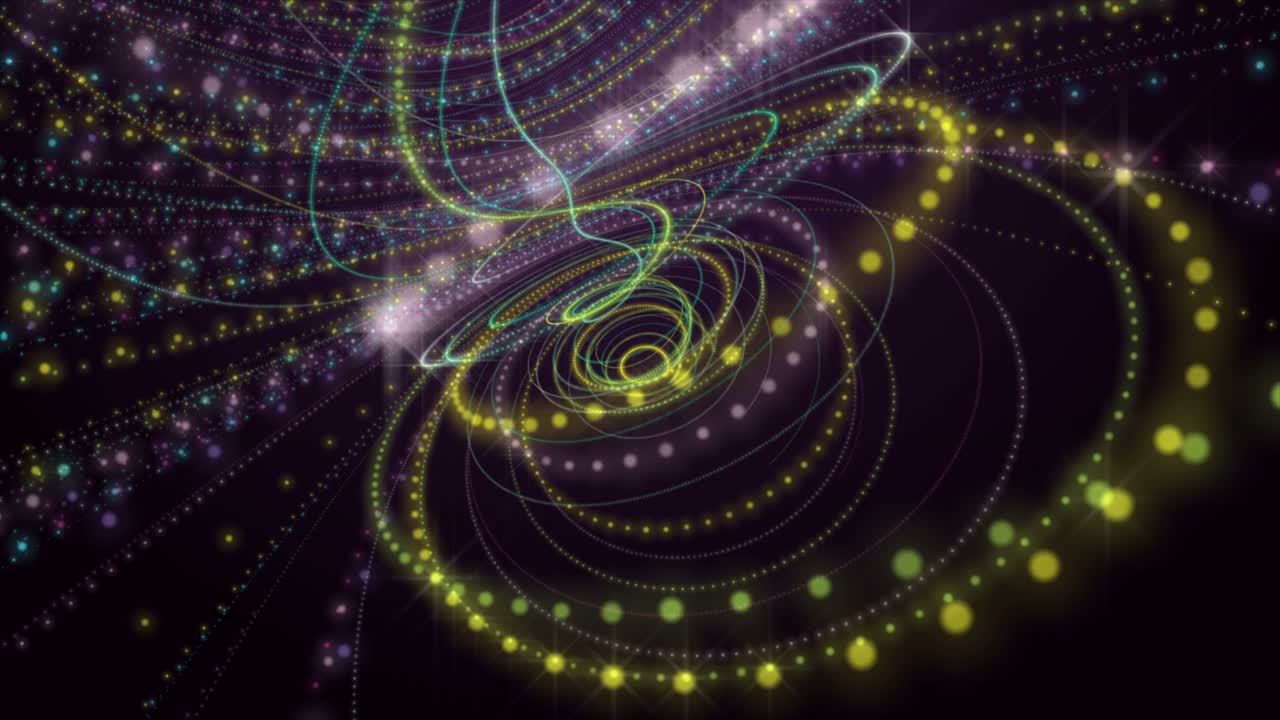 천천히 움직이는 입자 줄무 객체와 함께 미래 애니메이션, 4096x2304 루프 4k