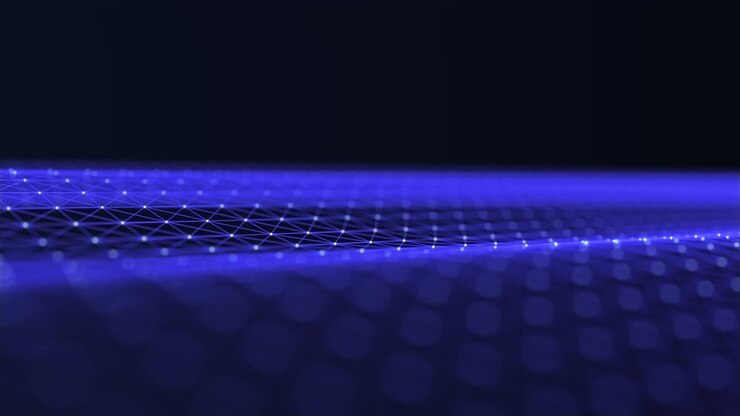 Flusso di dati astratto con anello a plesso e particelle in movimento.