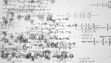 Looped animation of flying formulas and equations background concept for school work trigonometry
