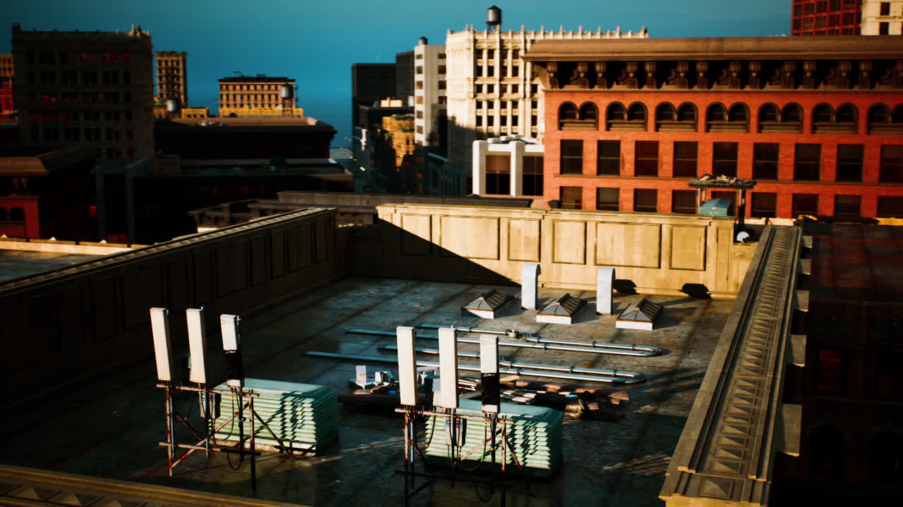 지붕에서 도시 풍경