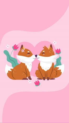 Una-Animación-De-Una-Linda-Pareja-De-Animales-Para-El-Día-De-San-Valentín.