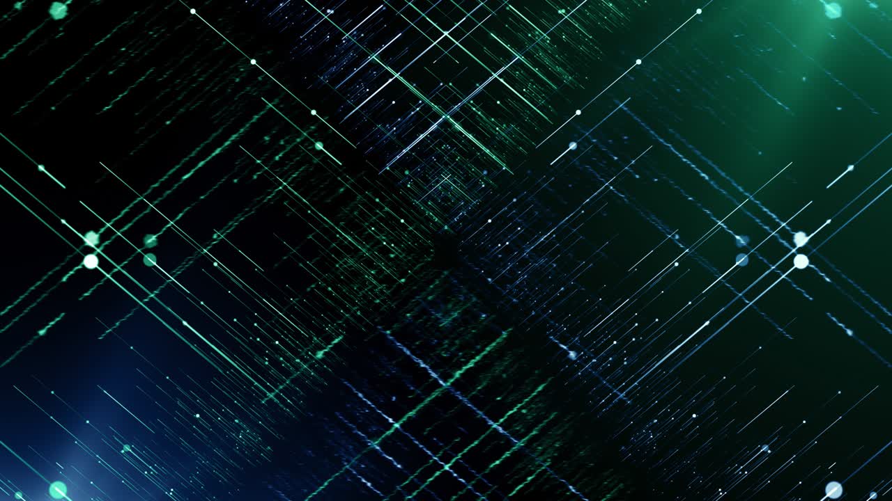 Particles blue green event game trailer titles cinematic concert stage background loop