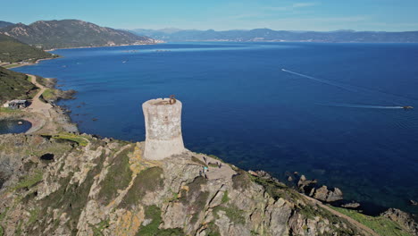 aerial view of large body of water in corsica, france