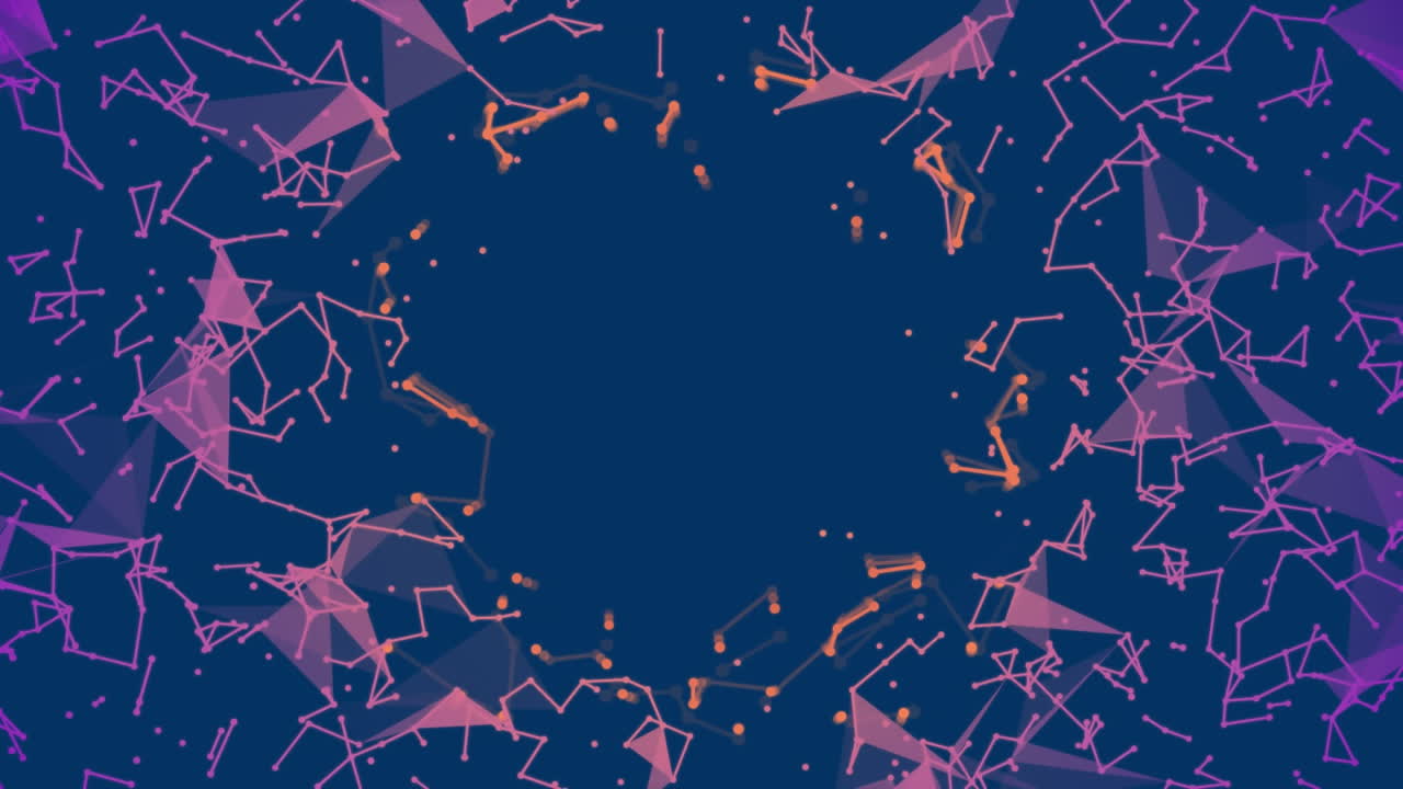 animación de la red de conexiones sobre fondo azul