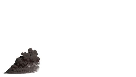 dense black smoke isolated on white