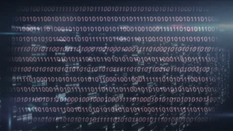 animation of binary coding and data processing over computer servers