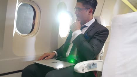 businessman travel on a business trip by airplane