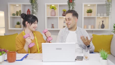 the couple making a diet choice.