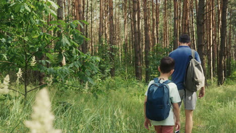 son following his father