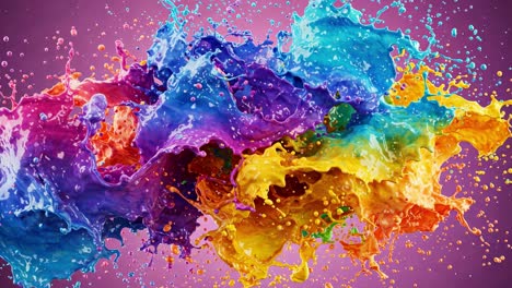 colorful splashes of paint create a vibrant dance on canvas in a creative studio setting during daytime
