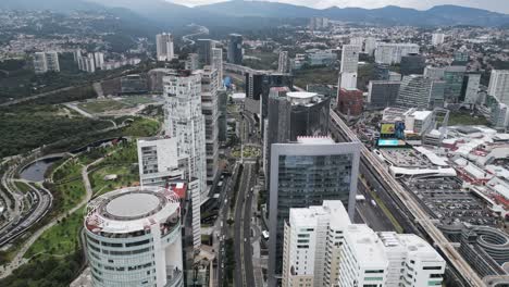 aerial view of the city of mexico as seen from santa fe business districts, cdmx