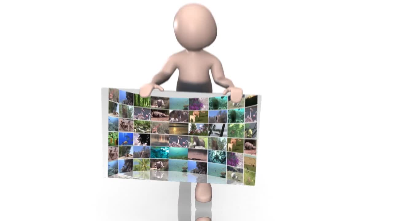 hombre 3d que sostiene