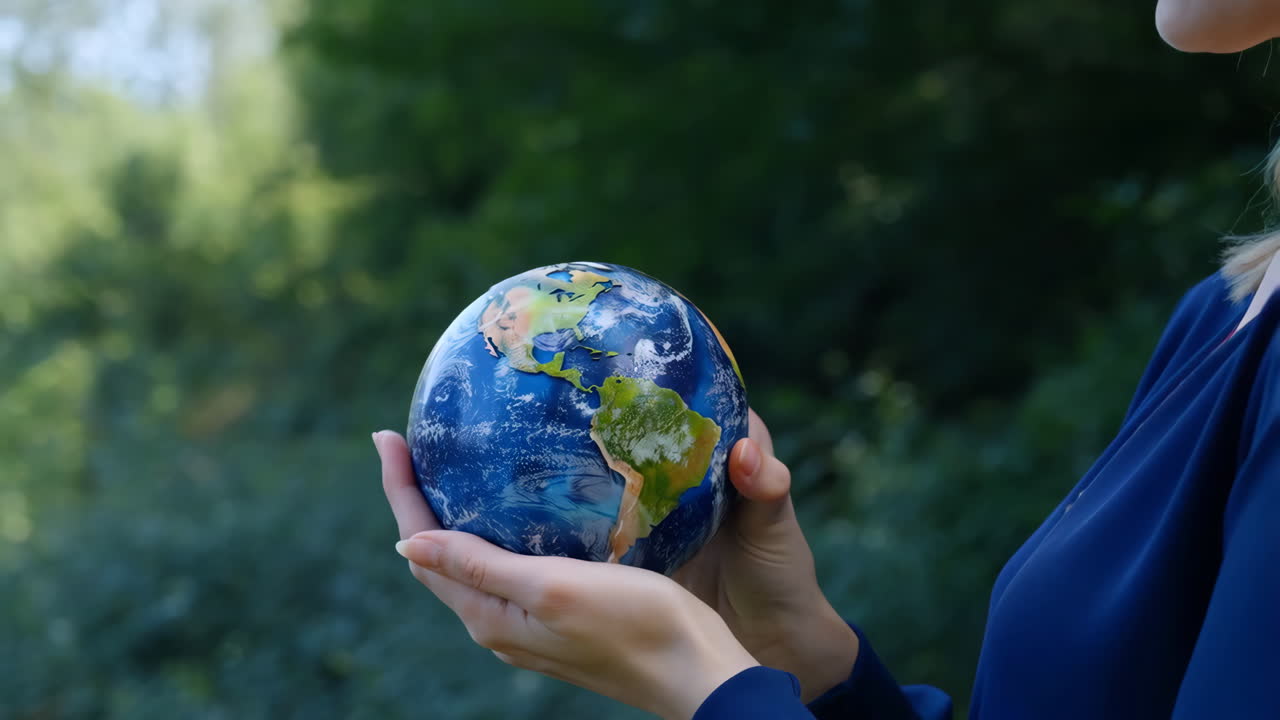 Hands Holding a Globe: Symbol of Global Responsibility and Environmental Care
