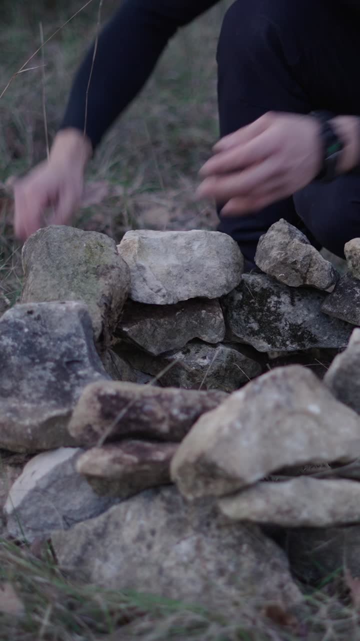 Building a rock stack