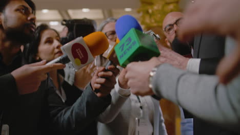 press conference with reporters