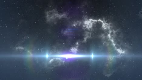 animation of glowing lights with smoke and copy space on dark background