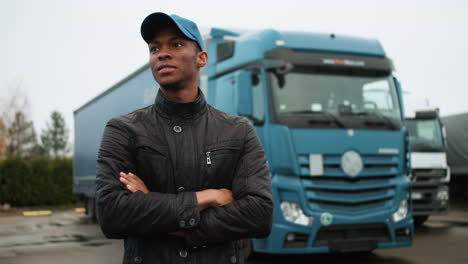 Truck-driver-in-parking-lot