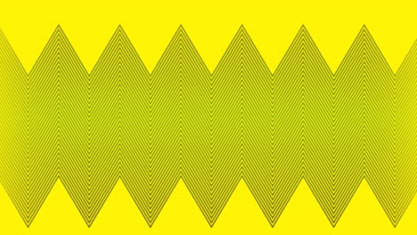 animación de líneas en zigzag que se mueven en movimiento hipnótico sobre fondo amarillo