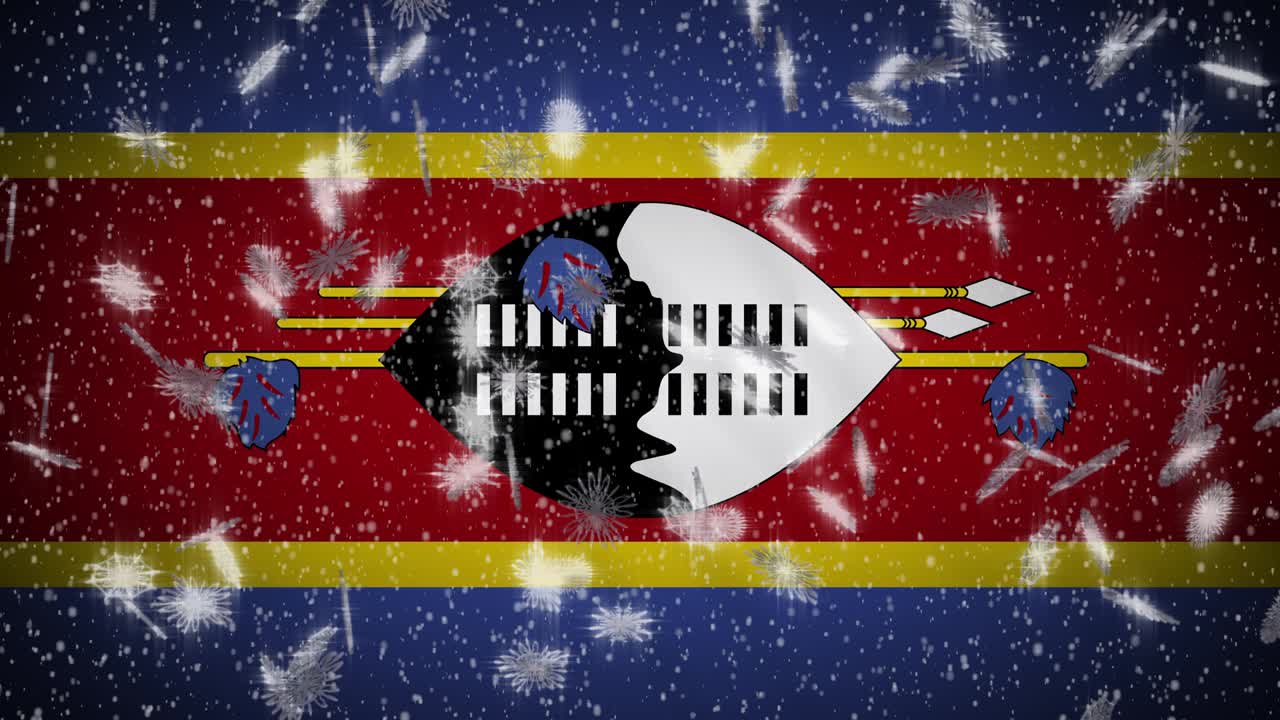 에스와티니의 발은 눈이 내리는 루프, 새해와 크리스마스 배경, 루프