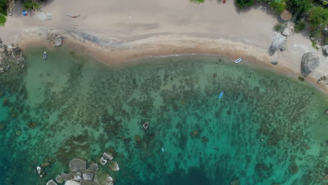 aerial view of tropical lagoon