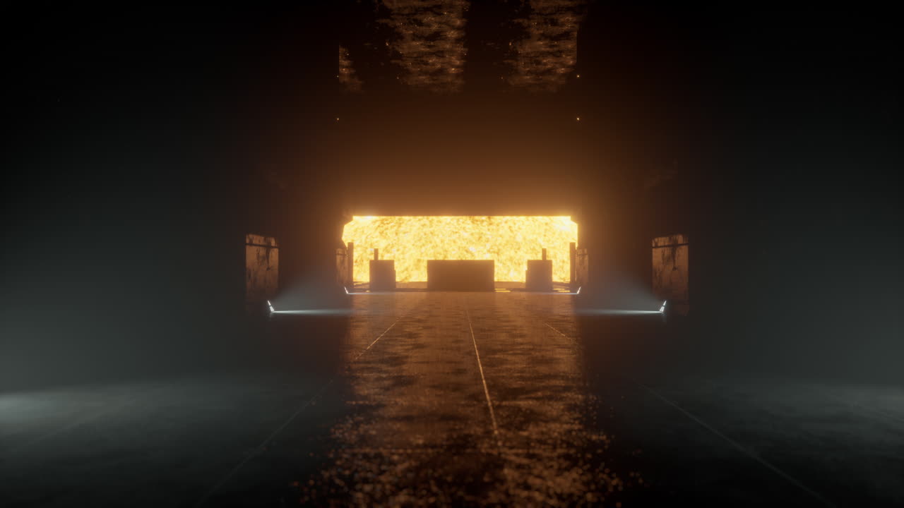 큰 태양 별 근처의 우주선의 내부