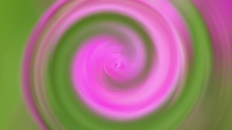 abstract spinning single pink green gradient spiral pattern seamless looping rings with jiggle shock wave flowing at center. 4k abstract blurry ripple jerky fractal spiral infinite loop animation.