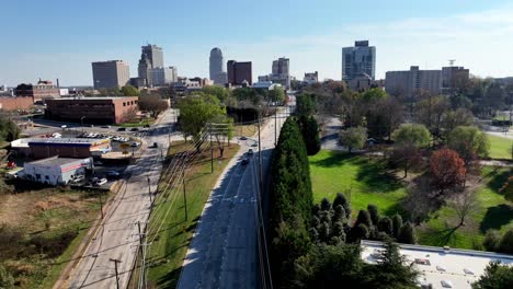 aerial pullout from the winston salem nc, north carolina skyline