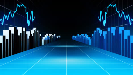 animación de gráficos y flechas. mercado de valores