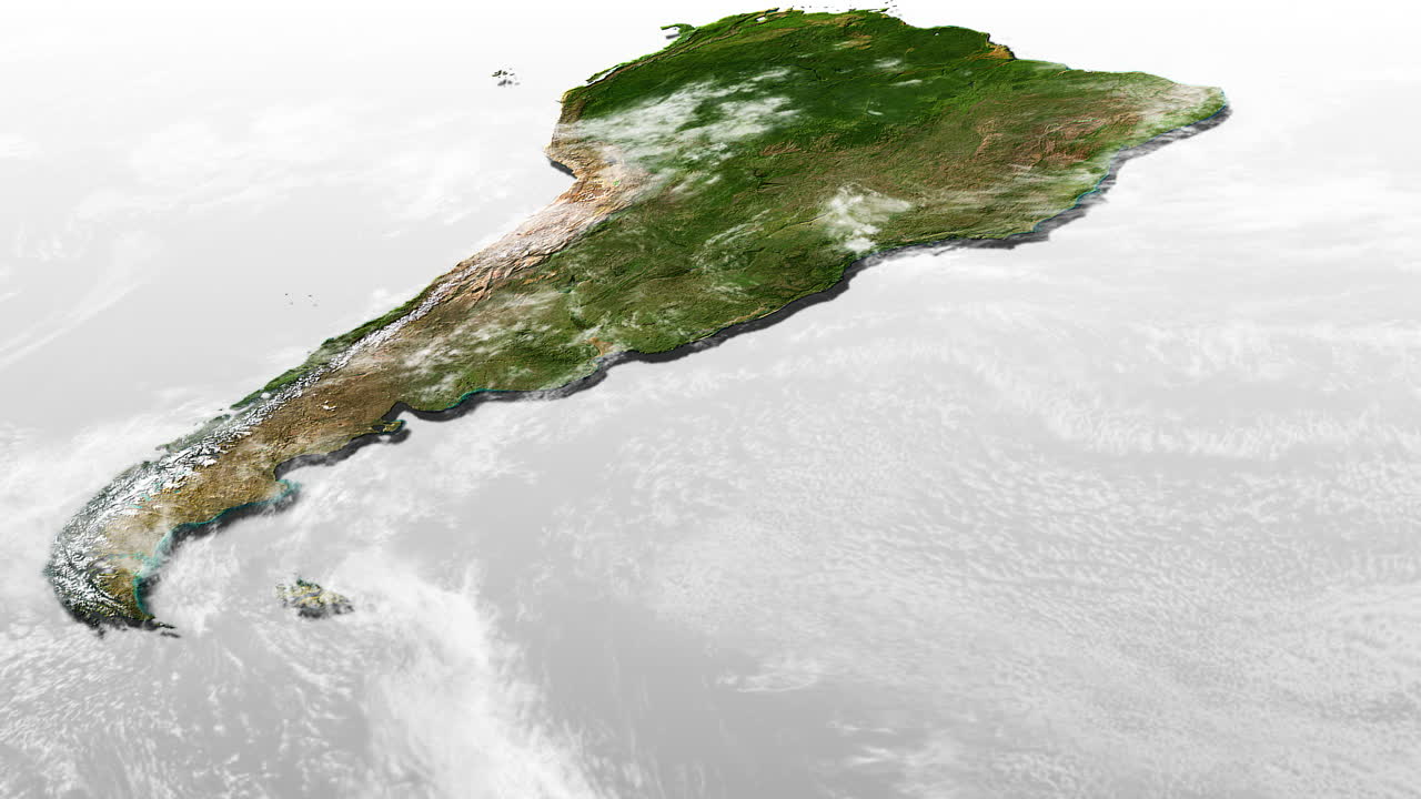 Satellite view of South America