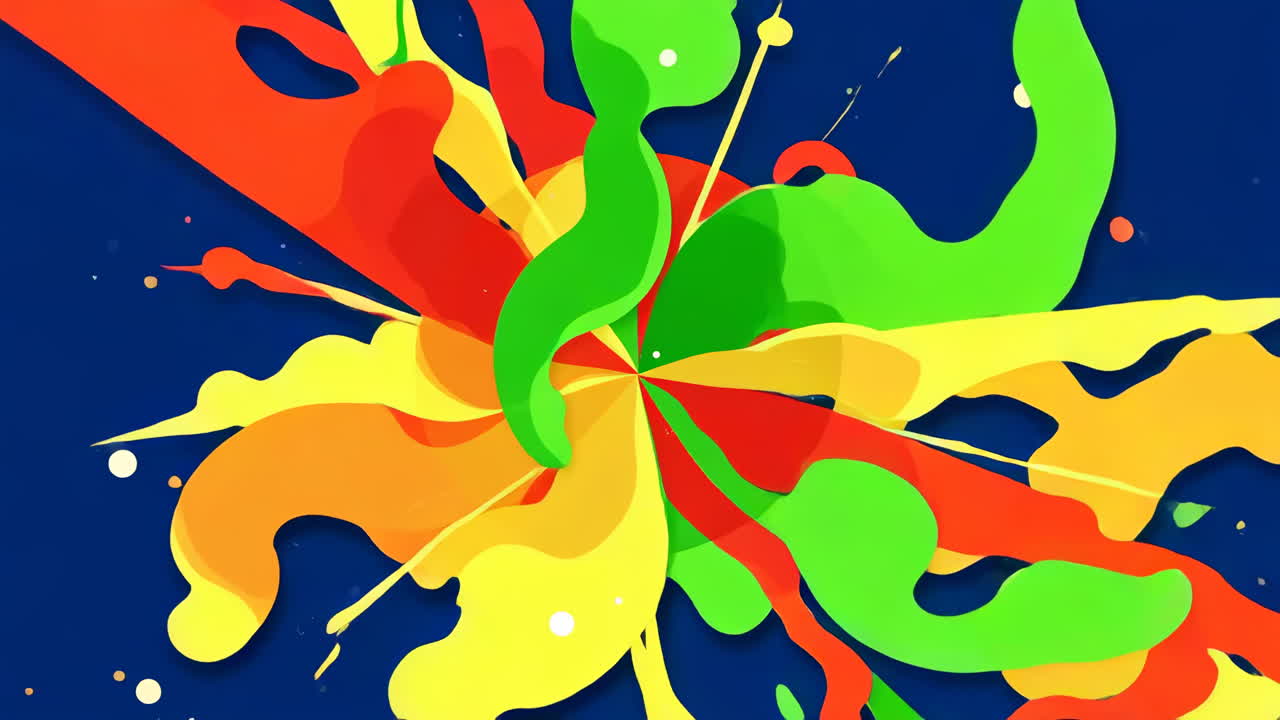 Explosão de formas abstratas coloridas