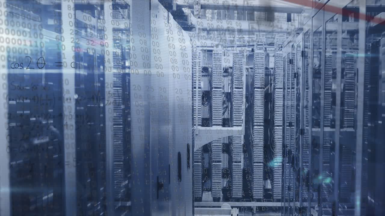 Animation of data processing over server room
