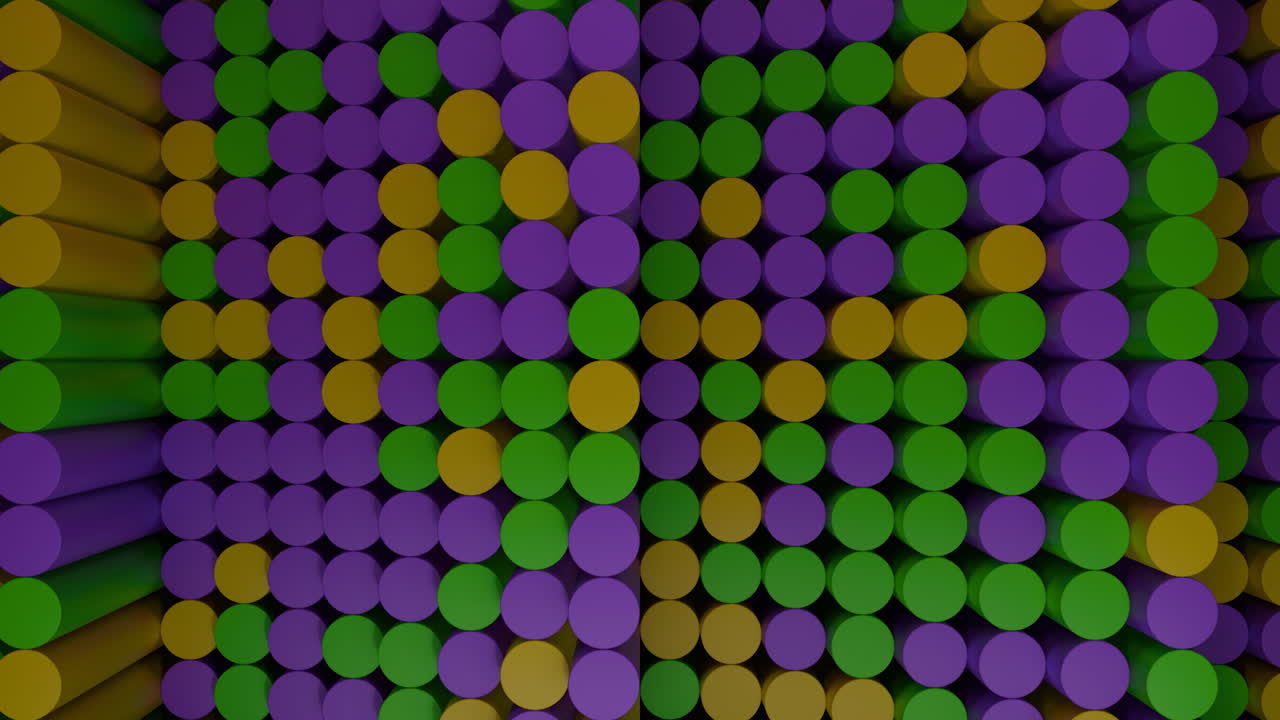 Abstract 3D Geometric Pattern of Colorful Cylinders