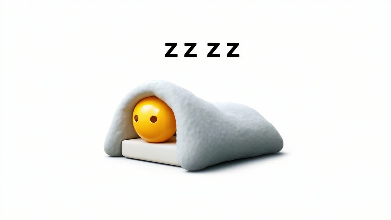 A Cute Character Snuggled Comfortably Under a Soft Blanket, Enjoying a Restful Sleep, with a Cozy Atmosphere Indicated by the Relaxing 'Zzz' Above the Blanket