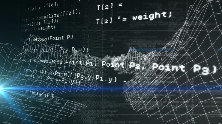 Animating 3D graph and mathematical equations over dark background