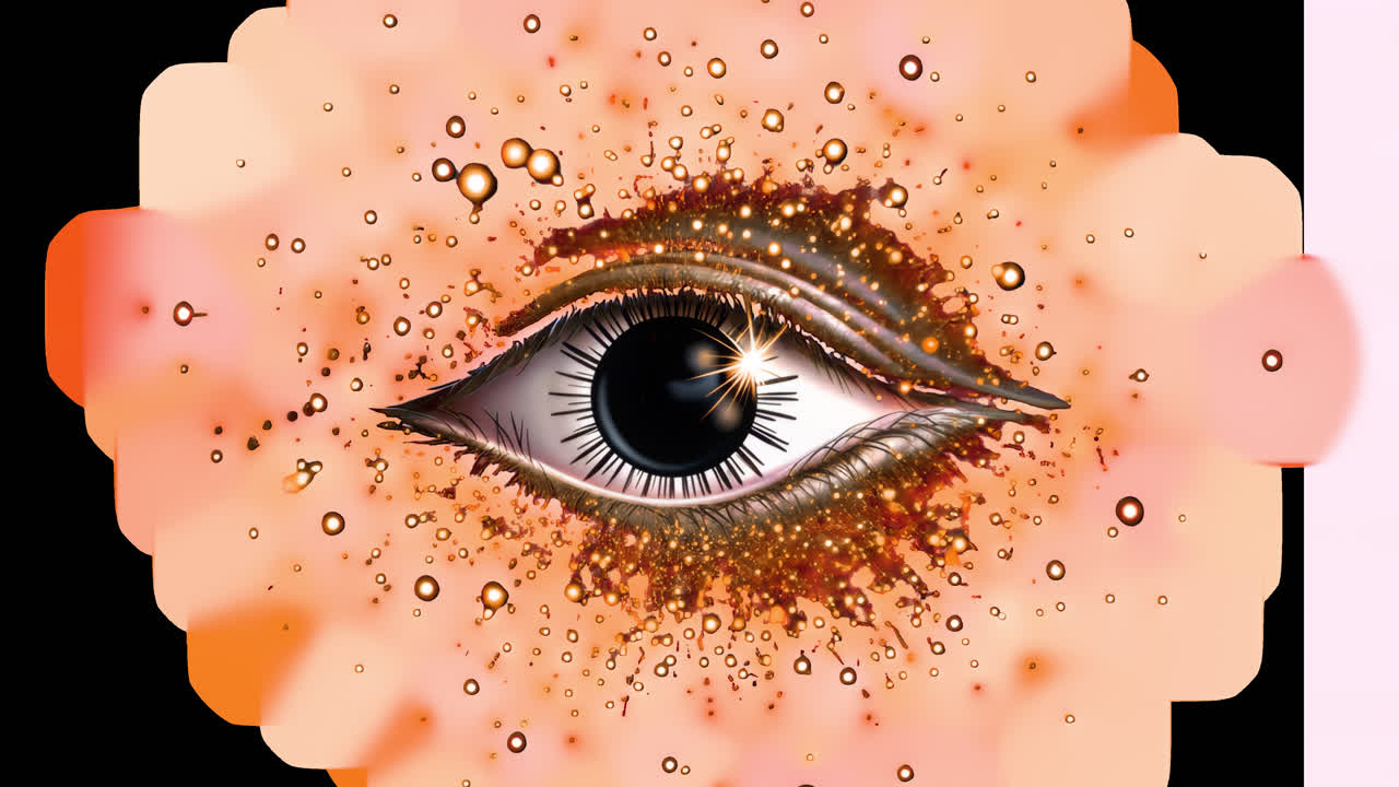 Spiritual eye animation isolated asset, transparent 4K video, alpha channel, ProRes 4444