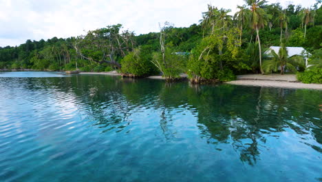 scenic lake in moso island, vanuatu - drone shot