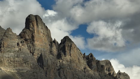 rocky high mountains french alps sunny day with clouds