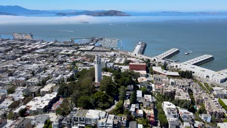 coit tower san francisco aerial view