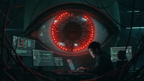 exploring the futuristic world of cyber technology and artificial intelligence in a high-tech facility