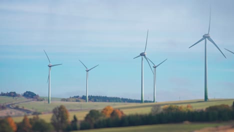 wind turbines in the rural autumn landscape