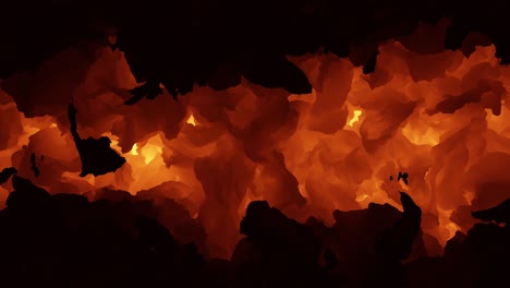 cartoonish fire and flame animation. shape turning. perfect loop.