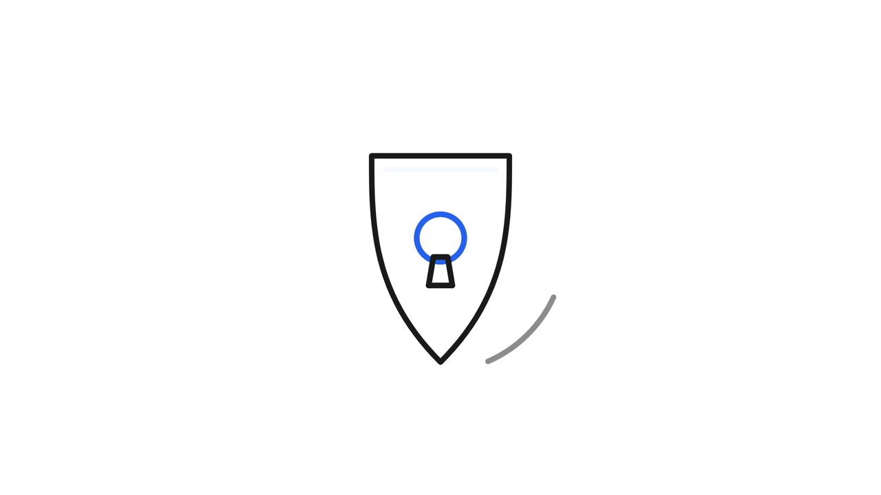 Animated Shield Icon Drawing on White Background