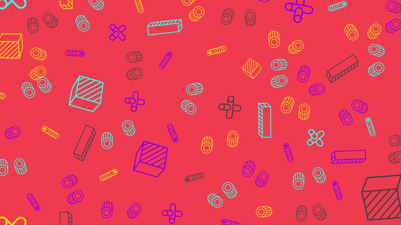 Memphis Design Abstract Animated Background | Premium Stock Video Footage
