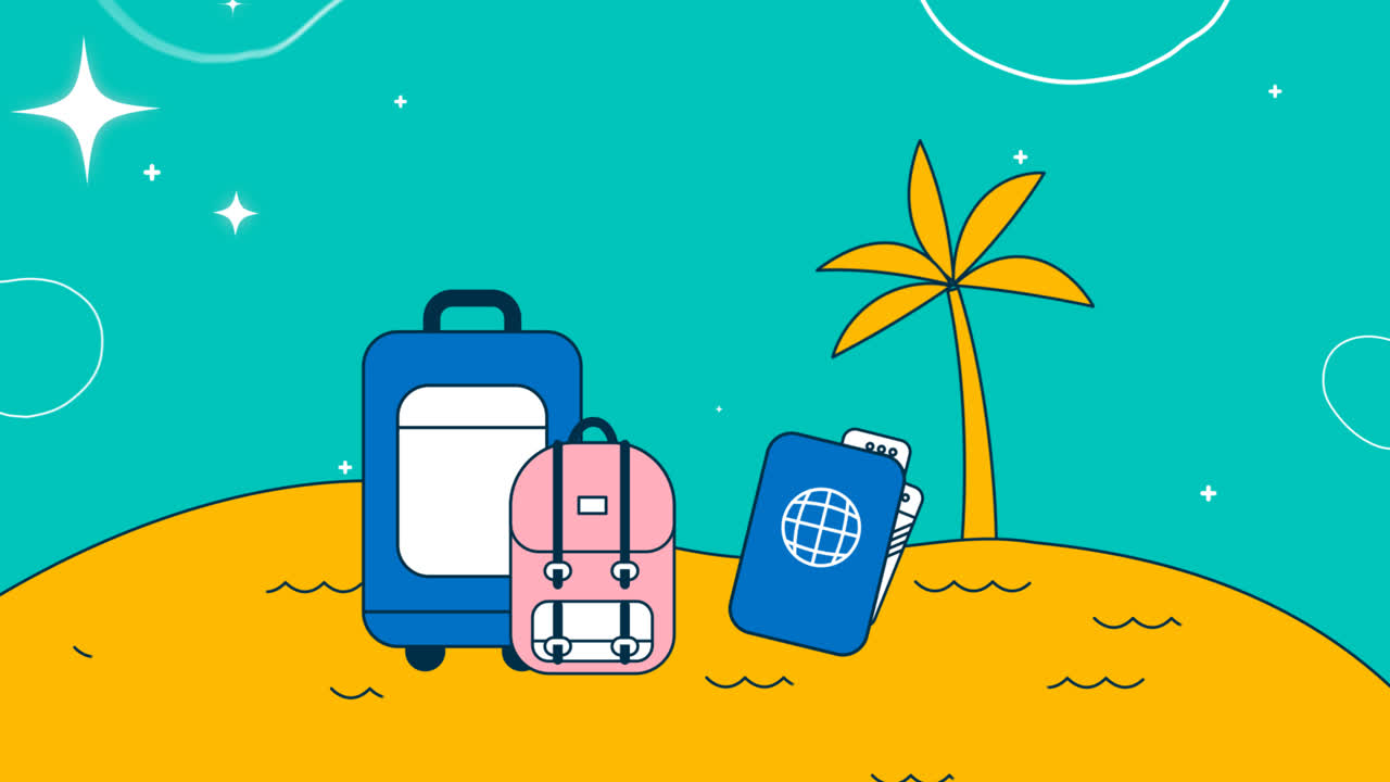 선형 평면 모험 인스타그램 게시물의 모션 그래픽