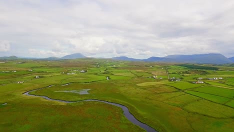 aerial of green farmland 4k