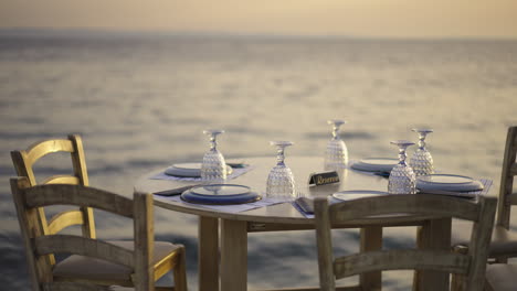 table setting by the sea